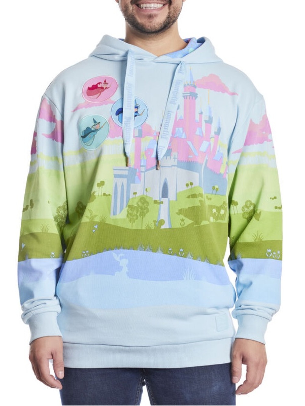 Loungefly Disney Sleeping‎ Beauty Castle Three Good Fairies Unisex Hoodie